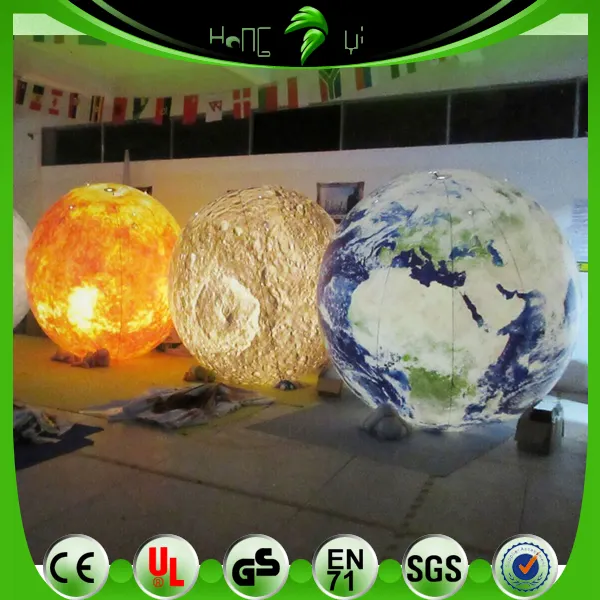 Toprak, güneş, Mars, satürn Güneş Sistemi Dokuz Gezegen Balon/Büyük Helyum Şişme Gezegen Aydınlatma Dekorasyon için Balon AÇTı