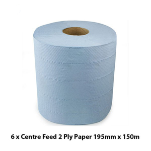1ply <strong>Blue</strong> Windshield Centrefeed Paper Towel <strong>Roll</strong> - Product Image 5