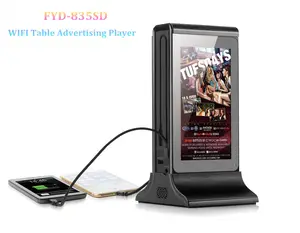 Digitale display 7 inch lcd-scherm 20000mah tafel reclame opladen station wifi menu power bank voor restaurant