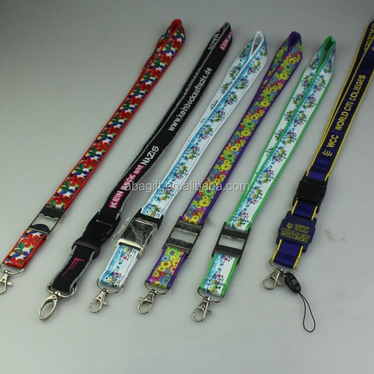 Double Layer Satin Lanyard logo Custom Priting with Breakaway Buckles Image 5
