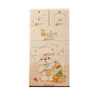 Nuovo arrivo panda modello 5 strati di plastica bambino <span class=keywords><strong>armadio</strong></span> giocattolo <span class=keywords><strong>armadio</strong></span> grande cassetto per camera da letto - Product Image 1