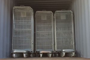 Tùy Chỉnh Nhiệm Vụ Nặng Nề Thép Lưới Lồng Cuộn Xe Đẩy Container Mạ Kẽm Có Thể Gập Lại Kho An Ninh Xe Đẩy - Product Image 6