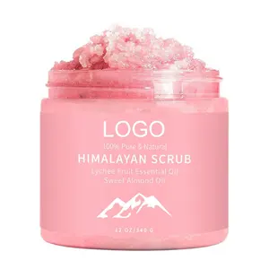 Private Label Alami Firming Tubuh Pijat Exfoliating Scrub Bahasa Polandia Himalaya Garam Mandi untuk Perawatan Kulit