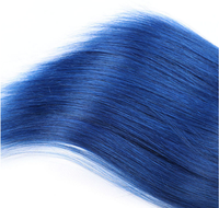 Ekstensi Rambut Manusia Kutikula Penuh Biru, Dua Warna Remy Rambut Manusia Ombre Tenun/Produk Rambut Remy Alami 1b/Biru