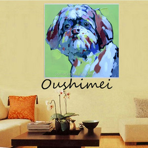 Vente chaude oeuvre animaux <span class=keywords><strong>photos</strong></span> à la main Cool <span class=keywords><strong>chien</strong></span> photo sur toile pour salon décoration <span class=keywords><strong>chien</strong></span> peinture - Product Image 3