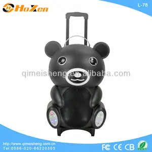 LOVELY trolley Teddy Bear speaker with usb and sd,fm radio,wireless mic,recharge battery