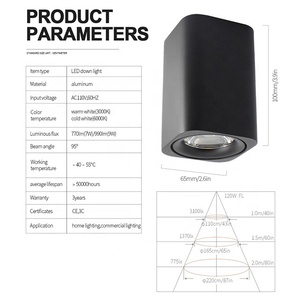 Aisilan 2024 nhà Hiện Đại Văn phòng mà<span class=keywords><strong>u</strong></span> đen NHÔM VUÔNG bề mặt gắn trần COB dẫn tại chỗ xuống ánh sáng đèn - Product Image 6