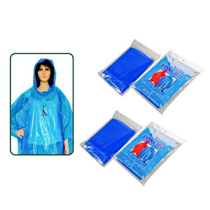 Azul desechable personalizado plástico para mujer Poncho de lluvia impermeable capa de lluvia - Product Image 4
