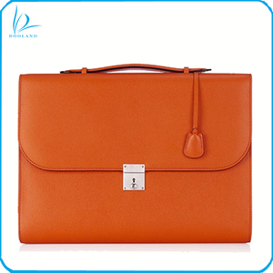 Rígida naranja patrón de cuero de <span class=keywords><strong>mujer</strong></span> bolso de mano estilo Oficina mano maletín bolsa - Product Image 1