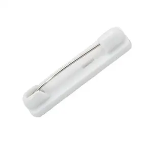 White Color Plastic Safety Bar Pin With Adhesive for ID Badge On Sale