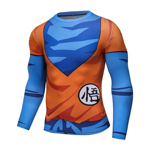 2020 personalizzato Supereroe T-Shirt Da Uomo A Manica Lunga O-Collo Super Saiyan Giapponese Anime T-Shirt - Product Image 2