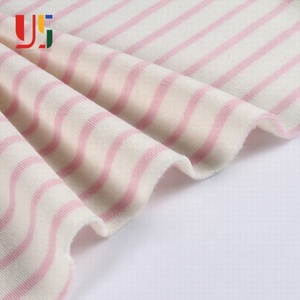Cotone bianco e rosa <span class=keywords><strong>spandex</strong></span> melange francese terry del bambino poli a righe tessuto in pile - Product Image 3