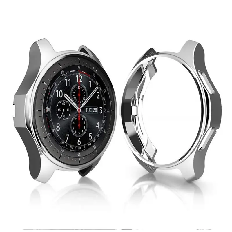 Soft TPU Plated Protective Bumper Shell Samsung Gear S3 Frontier, case for Galaxy Watch 46mm