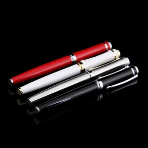 2024 promotion and gift business pen for men customizing metal black/silver/red/white gel ink pen roller pen with logo