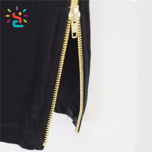 Ropa de calle personalizada, camiseta con cremallera lateral, camiseta alta para hombre, camiseta con cremallera lateral, <span class=keywords><strong>camisetas</strong></span> deportivas negras al por mayor - Product Image 6