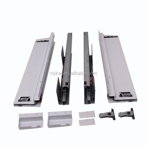 Slim Tandem Box 40kg Load Kitchen Cabinet Double Drawer Slide Soft Close Double Wall metal box