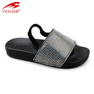 Neue Perlen Design PU oberen Kinder PVC Hausschuhe Kinder Slide Sandalen