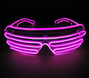 Lumière Up Néon LED lunettes, son activé el néon fil lunettes bleu vert <span class=keywords><strong>violet</strong></span> cyan - Product Image 1