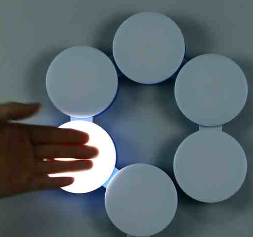 DIY LED noche luz de la luna decoración del hogar iluminación Panel de luz LED lámpara de pared moderna Sensor táctil