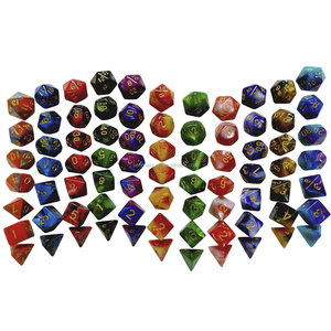 Крупные партии, оптовая продажа, D4 D6 D8 D10 D12 D20 D % двухцветные пластиковые многогранные игральные кости для ролевых игр - Product Image 2