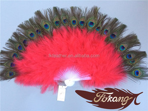 Abanico de plumas de Pavo Pluma Del Marabú Y Dos Lados Abanico de Plumas Para <span class=keywords><strong>El</strong></span> Partido Danza de los Abanicos - Product Image 1