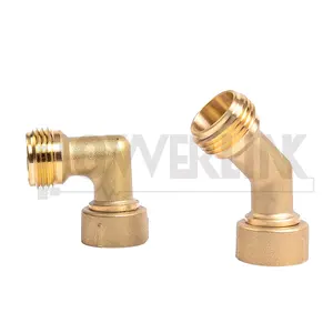 LS9149 Brass Hose Elbow Connector RV Trailer Travel Part Accessories Lead Free Brass with Washer