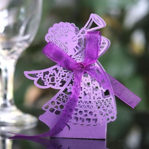Laser Cut Girl Wedding Favor Box Paper <strong>Chocolate</strong> Candy Gift Box - Product Image 6