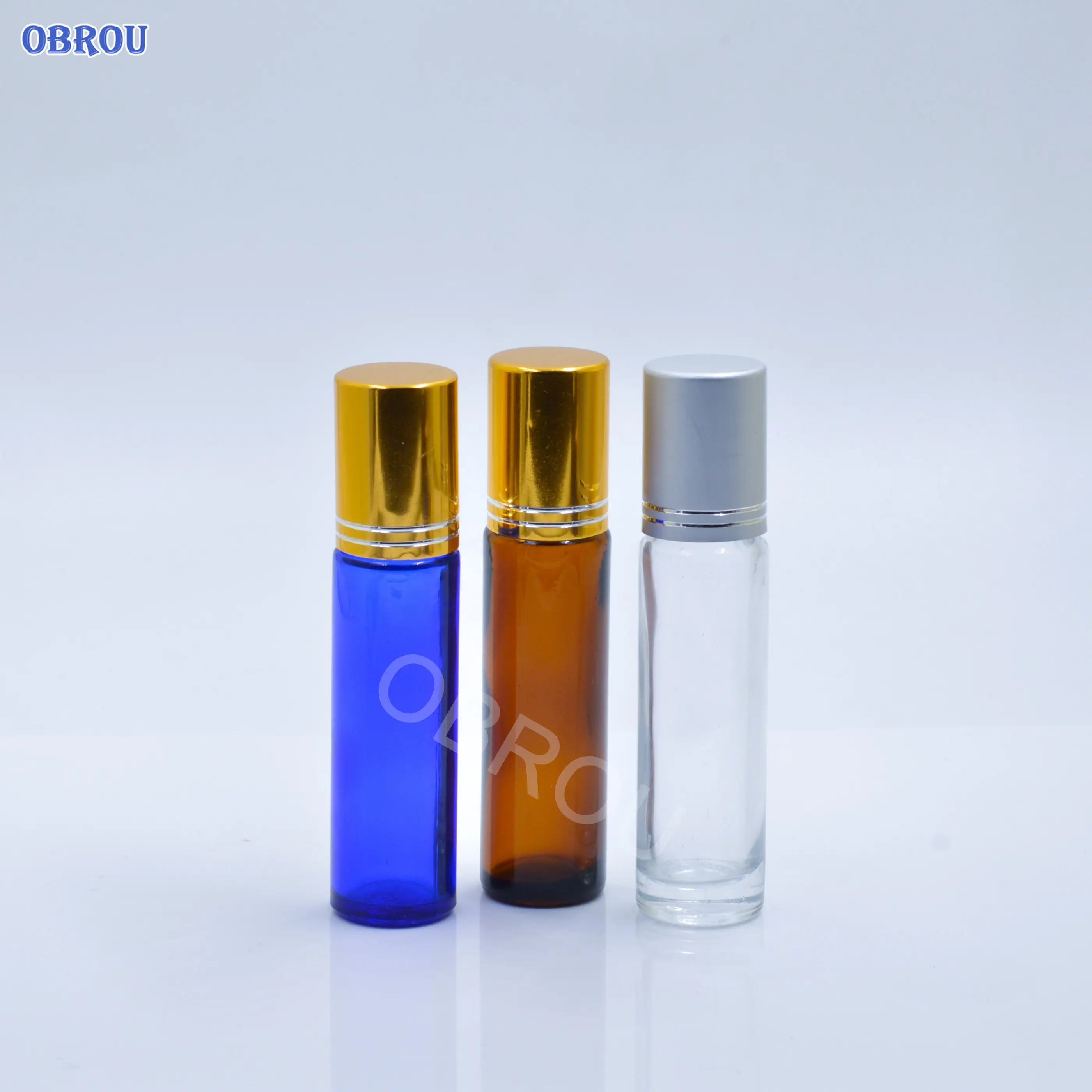 Frasco de vidro âmbar para óleos essenciais, frasco de vidro âmbar para cosméticos, frasco de rolo vazio de 10ml