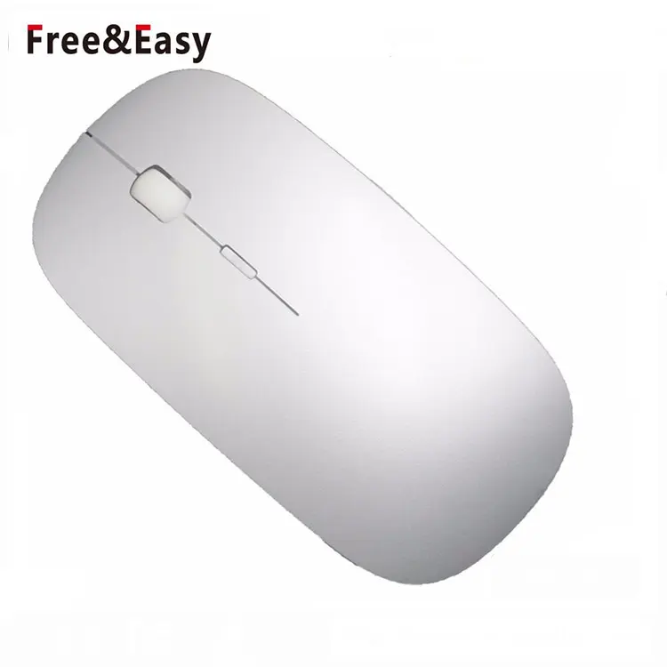 Putih Mouse Ergonomis Dalam Receiver USB 2.4G Wireless Datar Mouse