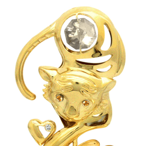 Crystocraft 12 Figurines de tigre en or plaqué 24 carats avec cristaux taillés brillants, horoscope chinois du zodiaque Feng Shui, animaux, collection - Product Image 2