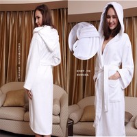 Bata de Baño de Toalla de Felpa 100% Algodón para Spa, Cómoda y Cálida con Capucha, Albornoz Personalizado con Capucha