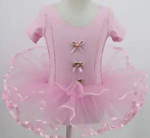 JW00029 lindo Rosa bailarina Lycrial leotardo danza Ballet vestido de baile