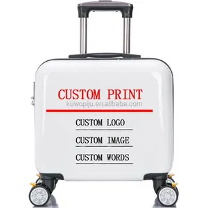 cheap cabin crew 16'' printed hard side suitcase spinner wheels 20 inch custom print hard case luggage