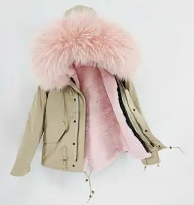 New Style Wholesale Faux Fur lining Parka with Real Fox Fur Collar Women Winter Fur Jacket Outerwear