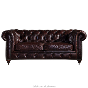 Divano in Pelle Stile <span class=keywords><strong>Antico</strong></span> per Soggiorno DC042# <span class=keywords><strong>Arredamento</strong></span> da Foshan - Product Image 5