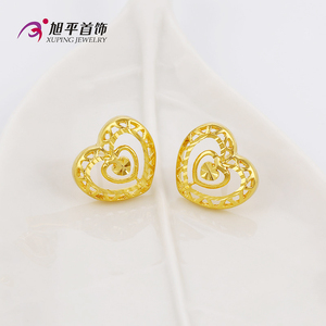 <span class=keywords><strong>Xuping</strong></span> 24K color <span class=keywords><strong>oro</strong></span> al por mayor forma de corazón estilo romántico set de joyas aretes y pendiente para mujeres - Product Image 5