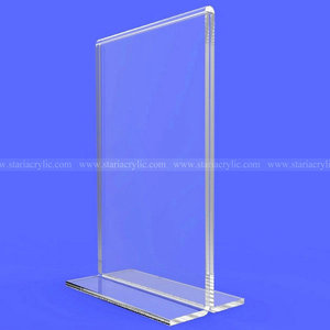 Bán Buôn Tùy Chỉnh T Hình Dạng Rõ Ràng Acrylic Bảng Lều Hiển Thị Chủ Lucite Khung Ảnh Đăng Đơn Chủ - Product Image 2