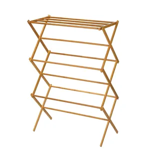 Household Essentials Bamboo Folding Laundry Clothes Drying Rack