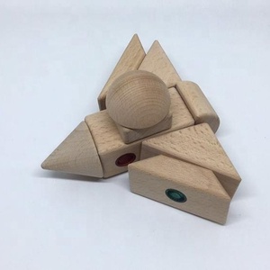 Educativi 3D Magnetico di Legno di Forma Blocchi di Blocchi di Costruzione di Costruzione Giocattoli per I Bambini - Product Image 3