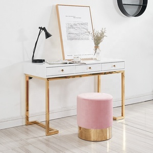 Simple Modern Leisure Round Velvet Ottoman <strong>Stool</strong> Low Velvet <strong>Sofa</strong> Ottoman Dressing Table Step <strong>Stool</strong> - Product Image 6