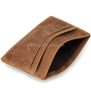 Brown Caballo Loco cuero de <span class=keywords><strong>vaca</strong></span> titular de <span class=keywords><strong>la</strong></span> tarjeta de crédito con RFID bloqueo - Product Image 5