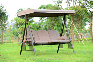Muebles de Exterior Modernos y Acogedores de Lujo, <span class=keywords><strong>Silla</strong></span> <span class=keywords><strong>Colgante</strong></span> de Exterior de 3 Plazas para Adultos con Toldo - Product Image 3