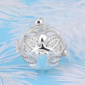 Merryshine Đôi Cánh Thiên Thần Kim Loại Sterling Silver Bola Bell Ball Harmony Chime Bóng Mặt Dây Chuyền - Product Image 5