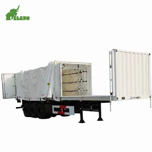 الخشب نقل الستار أعلى غطاء قابلة للتمديد العربات نصف المقطورة شاحنات مسطحة