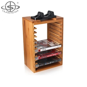 Support de rangement multifonction en bambou pour <span class=keywords><strong>CD</strong></span>, tour, étagère, kit pour <span class=keywords><strong>PS4</strong></span> - Product Image 2