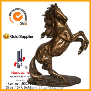 Grande 18''H in resina di bronzo statua del cavallo al galoppo figurina regalo giardino decorativo Anime animale sublimazione rame cavallo - Product Image 2