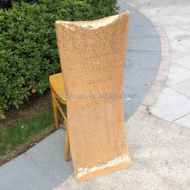 Wholesale Cheap Wedding Gold Sequin Square Chair Covers