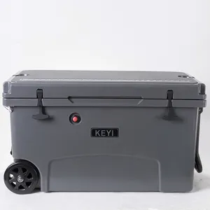 caja de 80l Suppliers-Caja de hielo de plástico rotomoldeado 75QT, cofre de hielo, Enfriador de cerveza, 80L