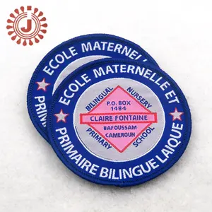 Fabriek Direct Goedkope School Crest Uniform Security Badges Geweven Patch Tags Voor Tassen Voetbalclubs Badge