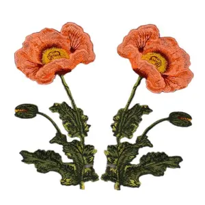 3D кружевные цветочные вышитые нашивки, сделанные на заказ Модные нашивки для одежды для свадебного украшения
